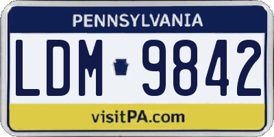 PA license plate LDM9842