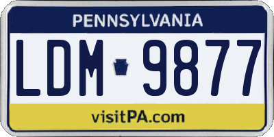 PA license plate LDM9877