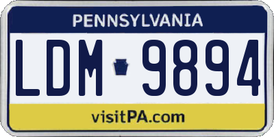 PA license plate LDM9894