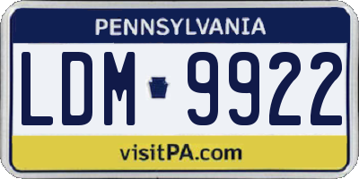 PA license plate LDM9922