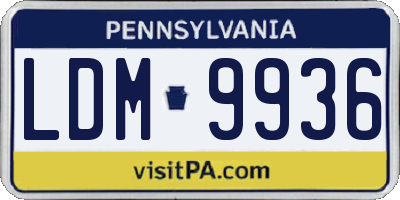 PA license plate LDM9936