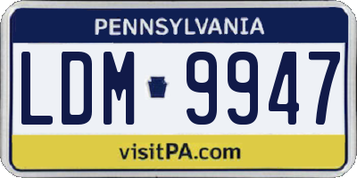 PA license plate LDM9947
