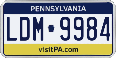 PA license plate LDM9984