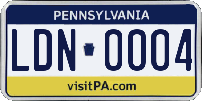 PA license plate LDN0004