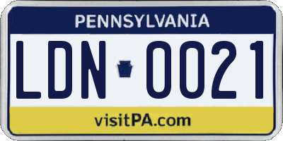 PA license plate LDN0021