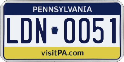 PA license plate LDN0051