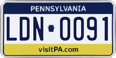 PA license plate LDN0091