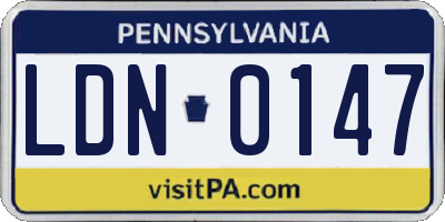 PA license plate LDN0147