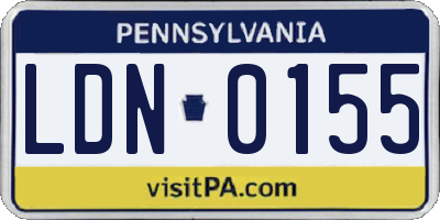 PA license plate LDN0155
