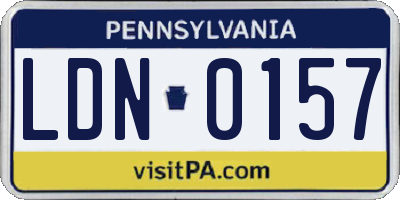 PA license plate LDN0157