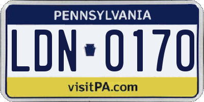 PA license plate LDN0170