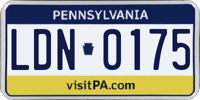 PA license plate LDN0175