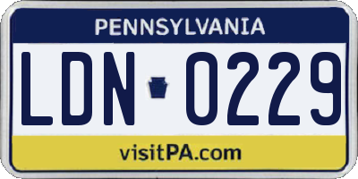 PA license plate LDN0229