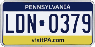 PA license plate LDN0379