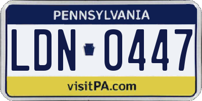 PA license plate LDN0447