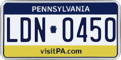 PA license plate LDN0450
