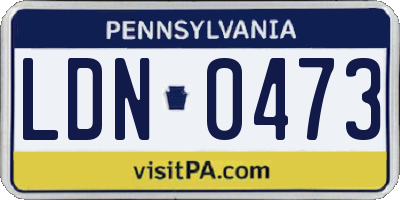 PA license plate LDN0473