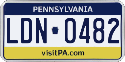 PA license plate LDN0482