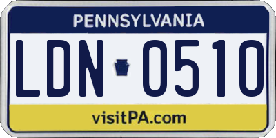 PA license plate LDN0510
