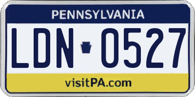 PA license plate LDN0527