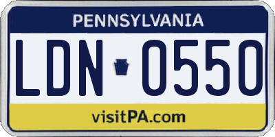 PA license plate LDN0550