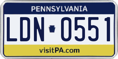 PA license plate LDN0551