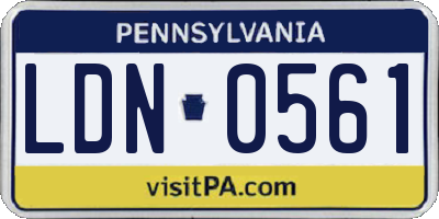 PA license plate LDN0561