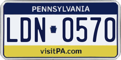 PA license plate LDN0570