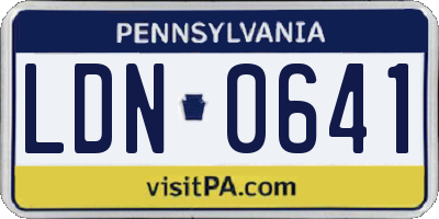 PA license plate LDN0641