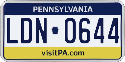 PA license plate LDN0644