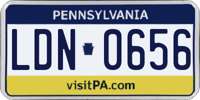 PA license plate LDN0656