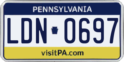 PA license plate LDN0697