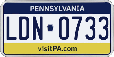 PA license plate LDN0733