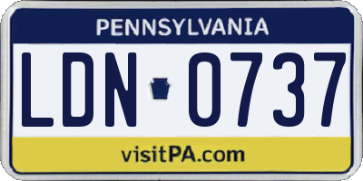 PA license plate LDN0737