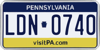 PA license plate LDN0740