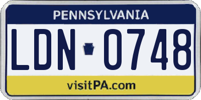 PA license plate LDN0748