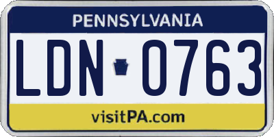 PA license plate LDN0763