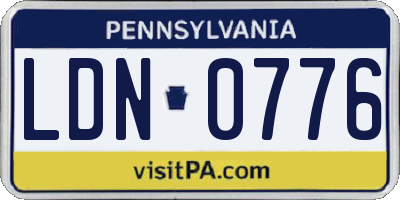 PA license plate LDN0776