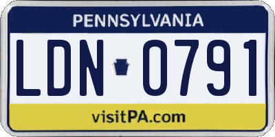 PA license plate LDN0791