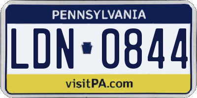 PA license plate LDN0844