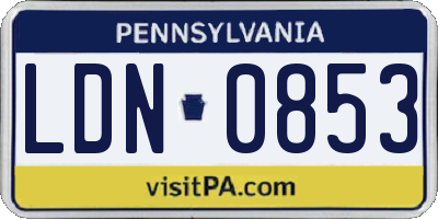PA license plate LDN0853