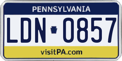 PA license plate LDN0857