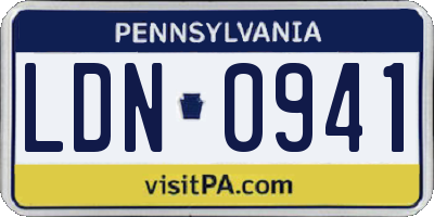 PA license plate LDN0941