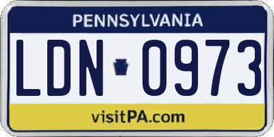 PA license plate LDN0973
