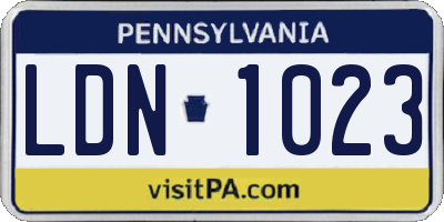 PA license plate LDN1023