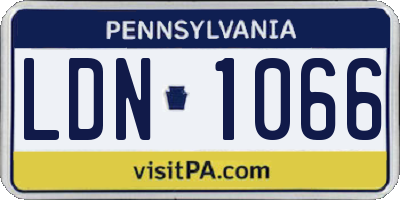 PA license plate LDN1066