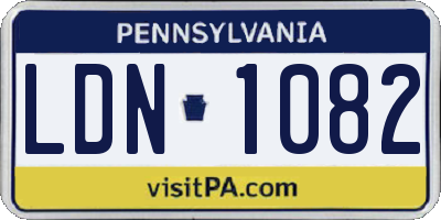 PA license plate LDN1082