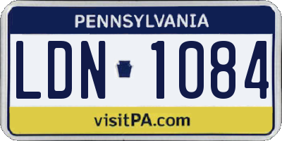 PA license plate LDN1084