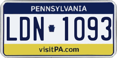 PA license plate LDN1093