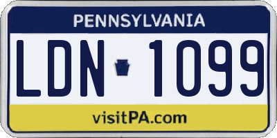 PA license plate LDN1099